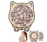 Lot de 135 puzzles en bois en forme de chat pour enfants et adultes, formes d'animaux uniques, cadeaux pour les amateurs de chats, décoration d'intérieur