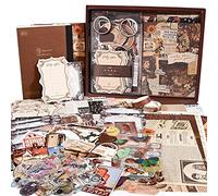 Lot de 136 Scrapbooking Kit Bullet Journal, Scrapbooking Vintage Scrapbooking Materiel Kit Complet, Autocollants de Scrapbooking Esthétique pour Agenda Calendrier Bullet Journaling DIY Décoration