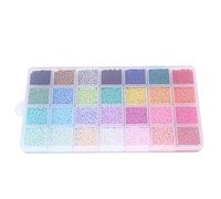 Lot de 14 000 perles de rocaille en verre de 2 mm avec 28 couleurs pour bricolage, artisanat, fabrication de bijoux, jouet éducatif pour enfants
