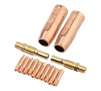 Lot de 14 accessoires de soudage MIG pour embout de contact de 100 L et buse de diffuseur de gaz, utilisation professionnelle avec torche M3 (1,0 mm)