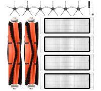 Lot de 14 accessoires pour aspirateur robot Xiaomi Roborock S6 / S5 Max / S5 / S6 Pure / S6 Maxv / S60 / S65, pièces de rechange, 2 brosses principales, 4 filtres HEPA, 6 brosses latérales, 1