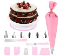 Lot de 14 accessoires pour gâteau, plateau à gâteau, plateau rotatif, plateau à gâteau, plateau à gâteau, plateau tournant à gâteau, plateau tournant à gâteau, avec douilles à douille, grattoir à
