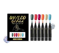 Lot de 14 autocollants en gel résistants aux éclats sans lampe avec lime et bâton en bois - Style portable et durable - Pour bricolage, finition brillante