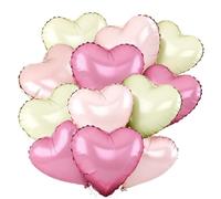 Lot de 14 ballons à l'hélium en forme de cœur pour fête prénatale, anniversaire, mariage, fiançailles, Saint-Valentin (rose et crème) - 45,7 cm