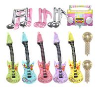Lot de 14 ballons gonflables comprenant guitare, microphone, haut-parleur et partition ; accessoires de fête gonflables ; ballons en aluminium