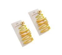Lot de 14 barrettes à cheveux en forme de fleur jaune pour femme et fille - Décoration élégante dorée