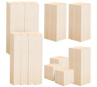 Lot de 14 blocs de sculpture en bois de tilleul pour sculpter - Lot de blocs de bois de balsa naturel pour le bricolage - 3 pièces 5 x 5 x 10 cm, 3 pièces 5 x 5 x 5 cm, 8 pièces 3 x 3 x 10 cm