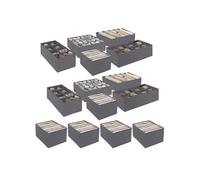 Lot de 14 boites de rangement tiroir organisateurs de dressings gris anthracite