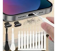 Lot de 14 bouchons anti-poussière avec brosses de nettoyage compactes et suceurs plats pour ordinateurs, ordinateurs portables, claviers, téléphones, blanc