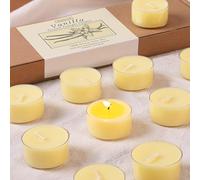 Lot de 14 bougies chauffe-plat parfumées à la vanille - Cire de palmier 100 % pure, combustion de 6 heures, bougies chauffe-plat crème ivoire pour une ambiance confortable, une relaxation à la maison