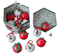Lot de 14 boules de Noël en mousse de 7,2 cm de style nordique - Décoration de Noël scandinave à suspendre pour arbres de Hutschenreuther ou Villeroy & Boch (E)