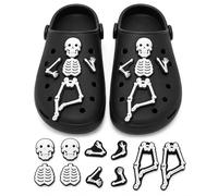 Lot de 14 breloques argentées en forme d'étoile pour chaussures sabots, accessoires Hip Hop pour sandales en mousse