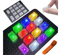 Lot de 14 briques lumineuses à DEL, 2 x 2, 2 x 3, pièces transparentes classiques, compatibles avec Lego, compatible avec toutes les grandes marques (rectangulaire 2 x 3)