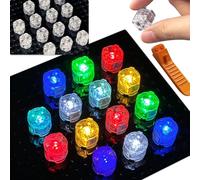 Lot de 14 briques lumineuses à DEL, 2 x 2, 2 x 3, pièces transparentes classiques, compatibles avec Lego, compatible avec toutes les grandes marques (2 x 2 ronds)