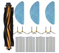 Lot de 14 brosses latérales principales pour aspirateur robot Aeno RC2S ARC0002S RC3S ARC0003S, 1 brosse à rouleau principal, 4 filtres HEPA, 3 chiffons de vadrouille, 6 brosses latérales