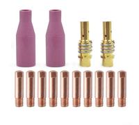 Lot de 14 buses de soudage, 15AK avec 2 buses, 10 embouts de contact, kit de consommables pour torche de soudage MIG pour accessoires de machine à souder