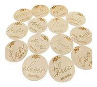 Lot de 14 cartes mensuelles en bois pour fête prénatale, accessoires de photographie de nouveau-né, couverture commémorative mensuelle, carte d'annonce de naissance