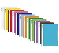 Lot de 14 chemises Brunnen A4, couleurs assorties, film en polypropylène, couverture transparente (14 couleurs)