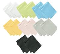 Lot de 14 chiffons de nettoyage en microfibre pour lunettes, écrans, lunettes de soleil, ordinateur portable, appareil photo (multicolore, 15 x 18 cm)