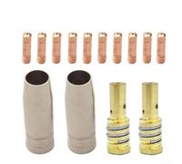 Lot de 14 consommables pour chalumeau de soudage MIG 14AK avec support de buse à gaz pour torche de soudage MIG MAG 0 6 mm à 1 2 mm Embouts de remplacement (1 mm)
