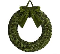 Lot de 14 couronnes de Noël en velours faites à la main avec décoration de Père Noël pour décoration de vacances et présentation festive de porte d'entrée, matériau en tissu avec motif saisonnier