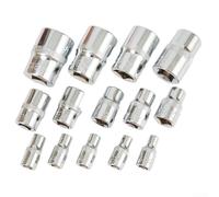 Lot de 14 douilles E pour douilles Torx avec douilles en étoile 1/4", 3/8", 1/2", en acier au chrome vanadium, inviolable pour E4-E24, avec étui de rangement