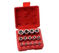 Lot de 14 douilles E Star femelles hexagonales externes E4-E24 avec étui de rangement pour l'entretien de véhicules industriels