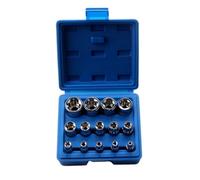 Lot de 14 douilles femelles E Star E4-E24 E-Star - Douille hexagonale externe - Écrou de utomatique - Traité thermiquement