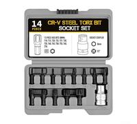 Lot de 14 douilles hexagonales avec entraînement de 30,5 cm, fabriquées en acier au chrome vanadium pour une performance fiable dans diverses applications de réparation (A)