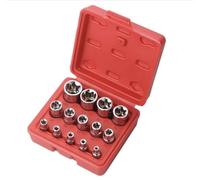 Lot de 14 douilles Torx femelles avec étui, 1/4", 3/8", 1/2". Coffret de douilles Torx E4-E24