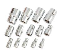 Lot de 14 douilles Torx Star E4-E24 en acier au chrome vanadium 1/4 3/8 1/2 - Inviolable avec étui de rangement