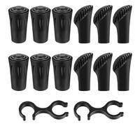 Lot de 14 embouts en caoutchouc pour bâtons de marche - Embouts de protection pour bâtons de randonnée - Embouts en caoutchouc noir pour bâtons de marche de 11 mm - Embouts en caoutchouc - 3 styles