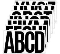 Lot de 14 feuilles d'autocollants en vinyle avec lettres de l'alphabet - 15 cm - Imperméables - Pour extérieur, panneaux et boîtes aux lettres, fenêtre (noir)