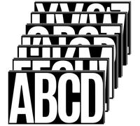 Lot de 14 feuilles d'autocollants en vinyle avec lettres de l'alphabet - 15 cm - Imperméables - Pour extérieur, panneaux et boîtes aux lettres, fenêtre (blanc)