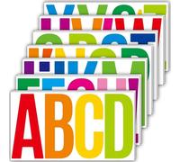 Lot de 14 feuilles d'autocollants en vinyle avec lettres de l'alphabet - 15 cm - Imperméables - Pour extérieur, panneaux et boîtes aux lettres, fenêtre (multicolore)