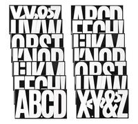 Lot de 14 feuilles de 76 grandes lettres autocollantes en vinyle de 15,2 cm, lettres majuscules et autocollantes pour décoration murale (blanc)