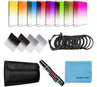 Lot de 14 filtres carrés gradués ND pour Cokin P Series avec anneaux adaptateurs (49-82 mm), porte-filtre, stylo de nettoyage d'objectif et autres accessoires pour appareils photo reflex