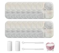 Lot de 14 filtres de fontaine à eau pour chat, compatibles avec les fontaines à eau Catit Pixi, système de triple filtration au charbon actif, 2 tubes de pompe, 2 brosses dures