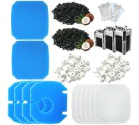 Lot de 14 filtres de rechange pour aquarium compatibles avec les filtres JBL CombiBloc II CristalProfi e402/e702/e902, avec insert de pré-filtre, mousse à filtre fin 6028800, charbon actif et anneaux