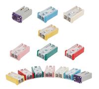 Lot de 14 fusibles à cartouche, mini kit de fusibles de voiture, plats en forme de boîte pour l'industrie automobile, kit de fusibles de rechange pour camping-car, bateau