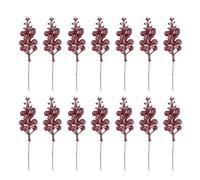 Lot de 14 guirlandes de fleurs pour sapin de Noël - Décoration polyvalente pour la maison, les fiançailles - Rose rouge