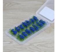 Lot de 14 herbes statiques pour touffes - Pour table de sable, diorama, paysage de construction, extérieur et intérieur, multicolore (bleu)