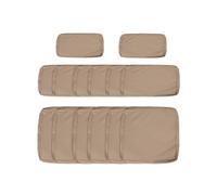 Lot de 14 housses de rechange coussins salon de jardin - 6 housses coussin d'assise, 8 housses coussin dossier - housses zippées polyester déperlant