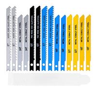Lot de 14 lames de scie sauteuse multi-usages à tige en T, pour bois, métal, plastique, PVC, accessoires de scie sauteuse