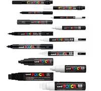 Lot De 14 Marqueurs Posca Noir Et Blanc