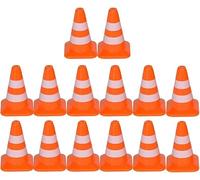 Lot de 14 mini cônes de signalisation orange - Mini cônes de circulation - Jouet de rue - Modèle - Accessoires photo - Pédagogiques pour enfants - Petits cônes