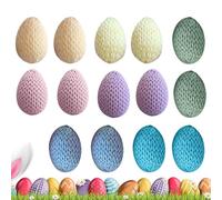 Lot de 14 mini œufs de Pâques en crochet - Colorés - Décoration de Pâques - Œufs artificiels pour panier de Pâques - Décoration de table - Branches - Remplissage de vase - Tissés à la main - 5 cm