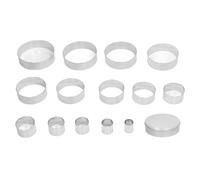 Lot de 14 moules à gâteau en acier inoxydable avec coupe-pain rond pour la cuisson de mousse, de gâteaux, de biscuits et de pain, accessoires de cuisine durables et antirouille