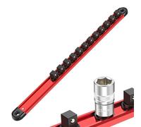 Lot de 14 organiseurs de douilles magnétiques - Support de douilles métriques, boucle coulissante librement | Support de rangement pour manchons métalliques, peut contenir 143 pièces standard