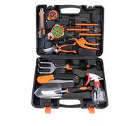 Lot de 14 outils de jardinage en acier inoxydable avec poignée antidérapante, kit de jardinage pour la culture de légumes